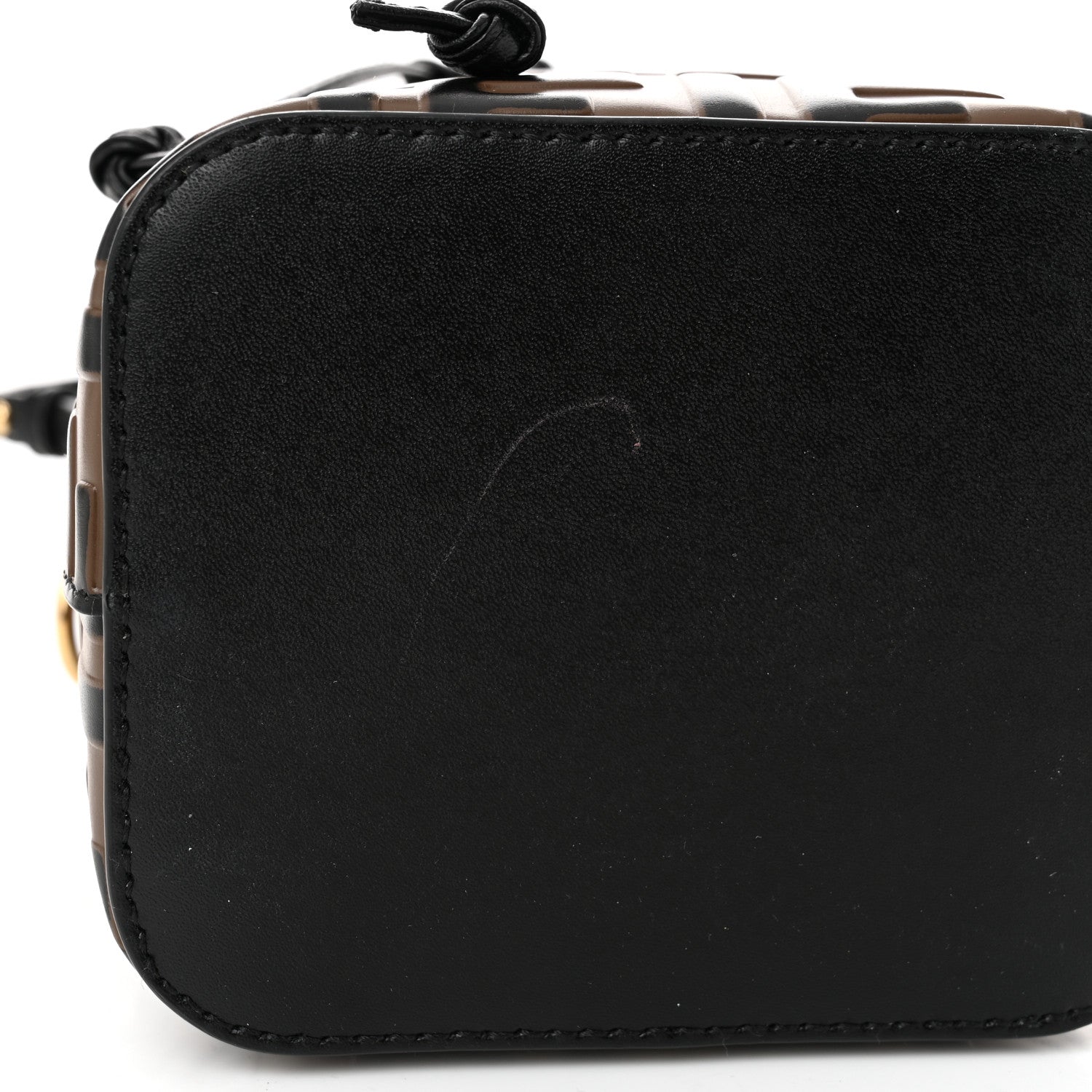 Fendi Vitello Liberty F is Fendi Bi-Color FF 1974 Embossed Mini Mon Tresor Bucket Bag Maya Black 11 of 11