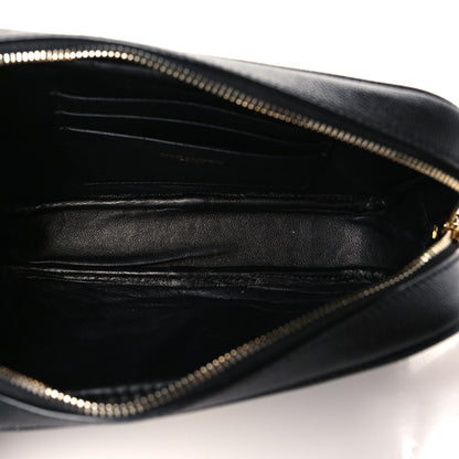 Saint Laurent Grain De Poudre Matelasse Monogram Mini Lou Camera Bag Black 5 of 11
