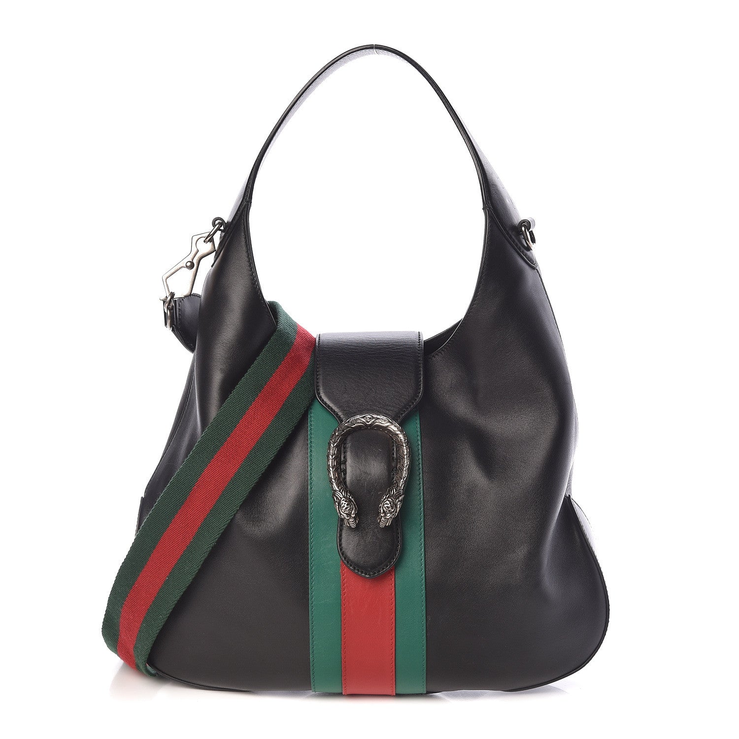 Gucci Calfskin Web Stripe Medium Dionysus Hobo Black 1 of 10