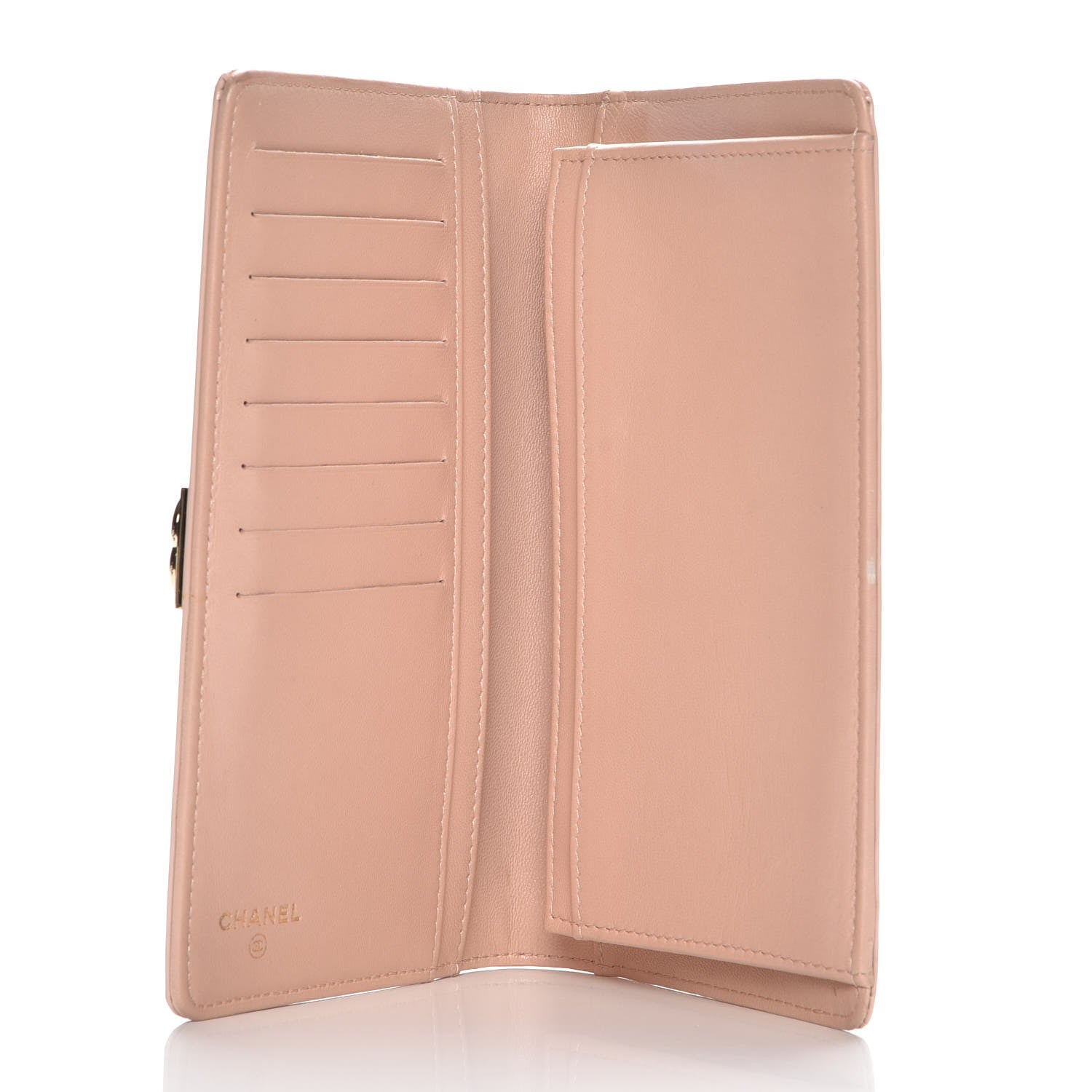 Chanel Iridescent Calfskin Quilted Boy Yen Wallet Light Pink 5 of 9
