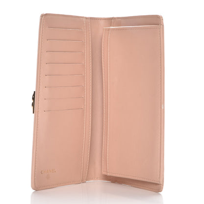 Chanel Iridescent Calfskin Quilted Boy Yen Wallet Light Pink 5 of 9