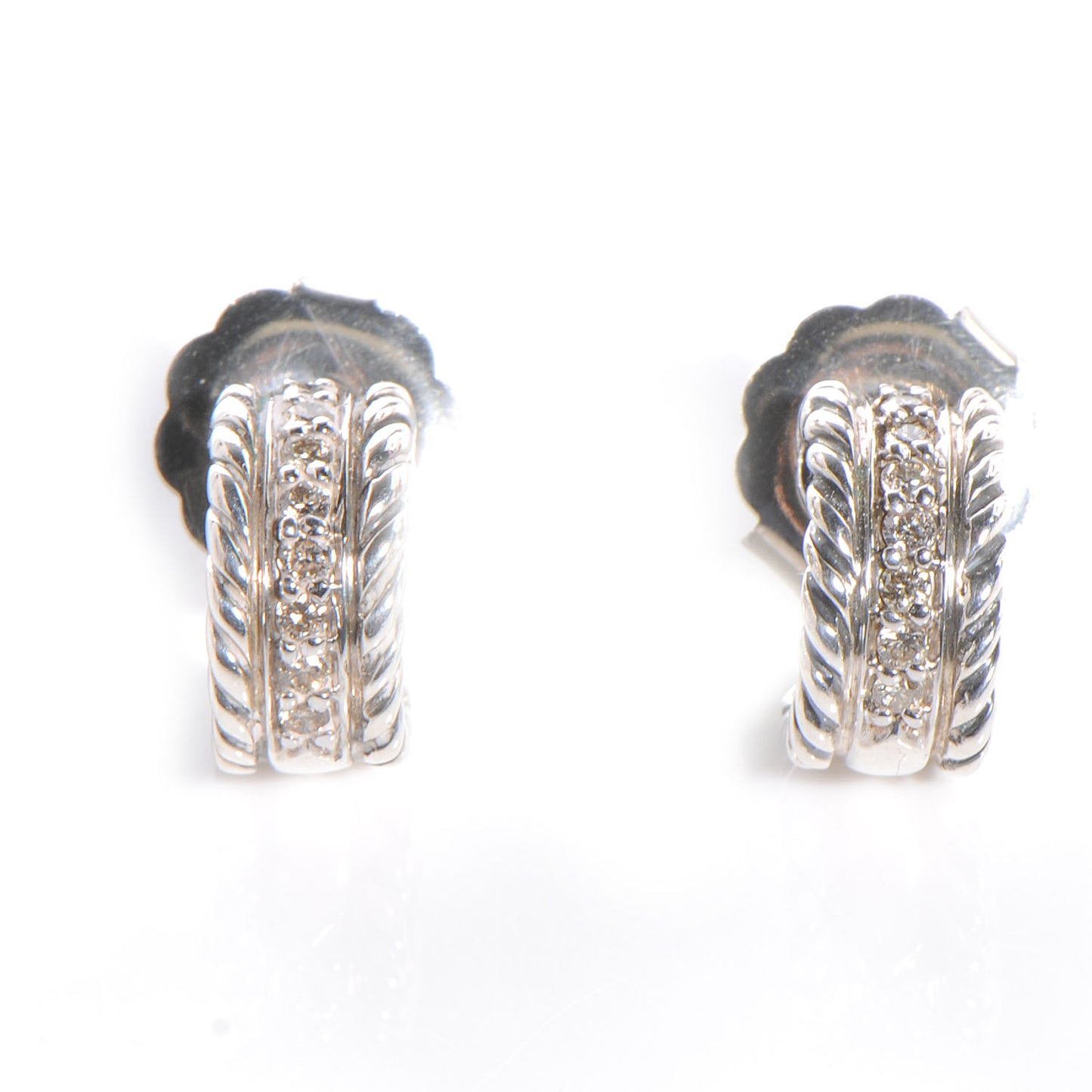 Sterling Silver Diamond Cable Classics Extra Small Earrings