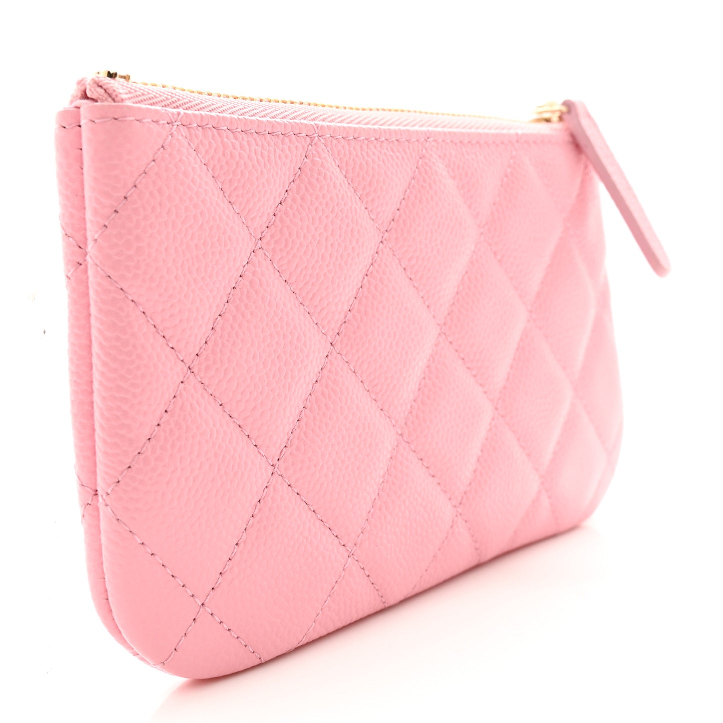 Caviar Quilted Small Multi Chain Cosmetic Case Pink