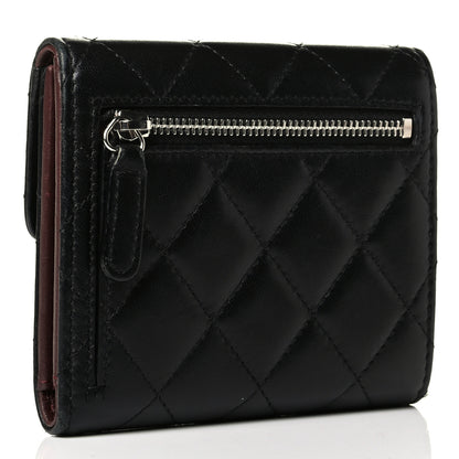 Chanel Lambskin Quilted Compact Flap Wallet Black 2 of 6