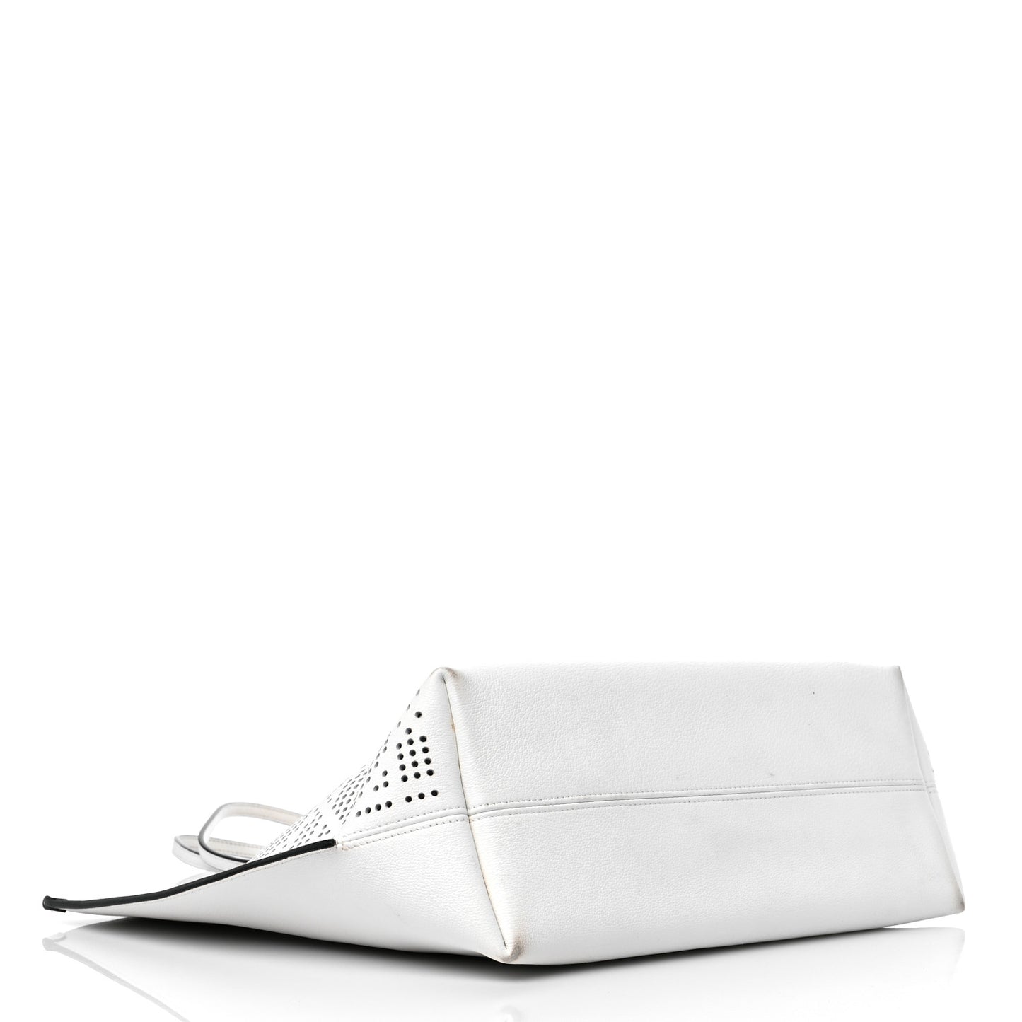 Calfskin Perforated Cannage Dioriva Tote White