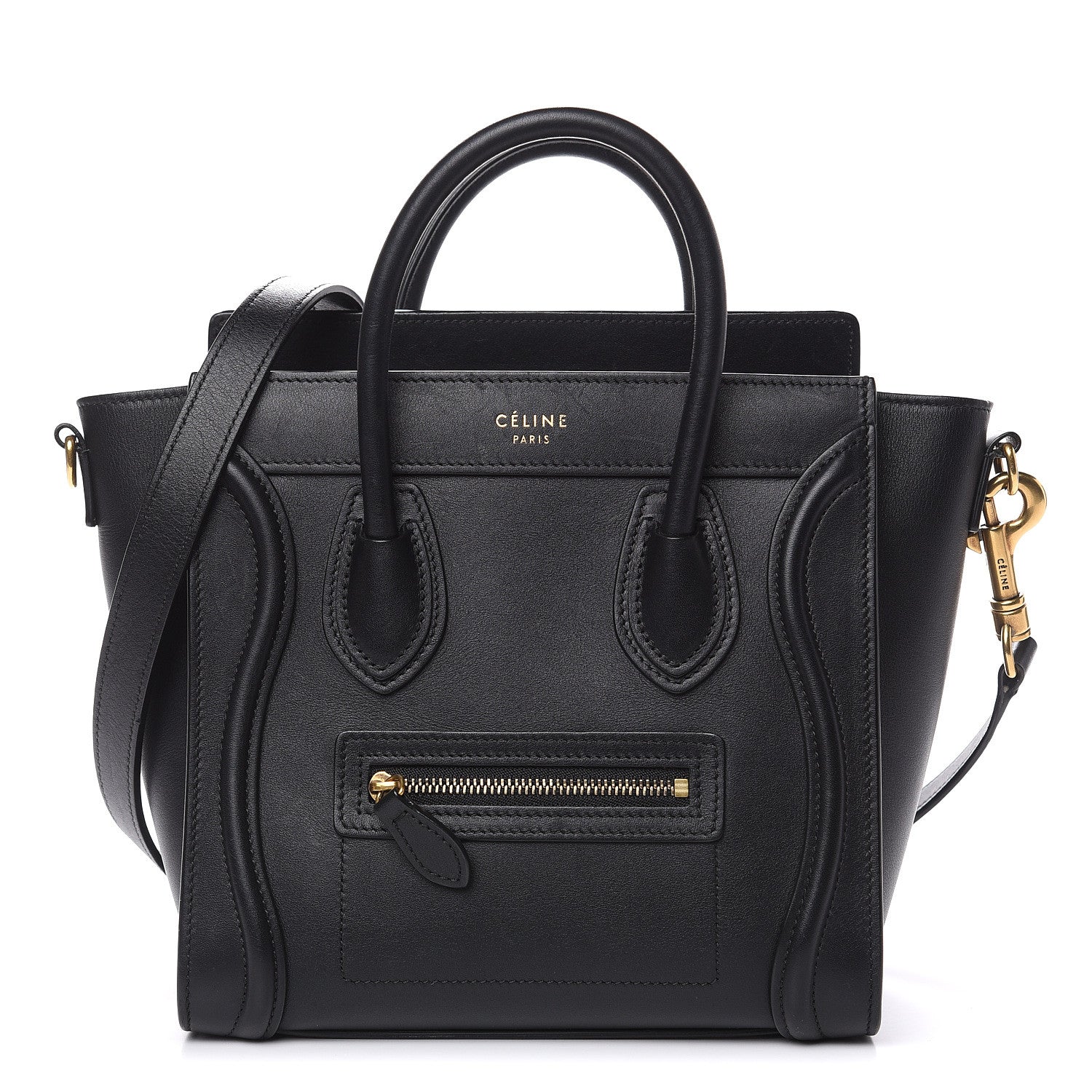Celine Smooth Calfskin Nano Luggage Black 1 of 11