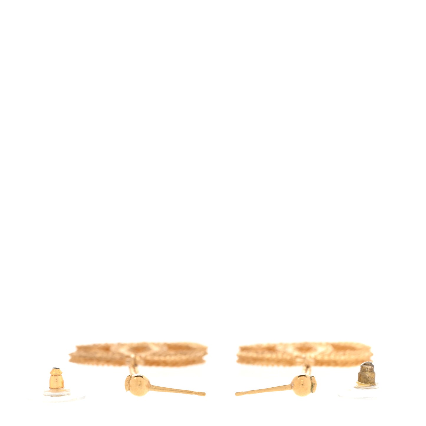 CC Drop Earrings Matte Gold