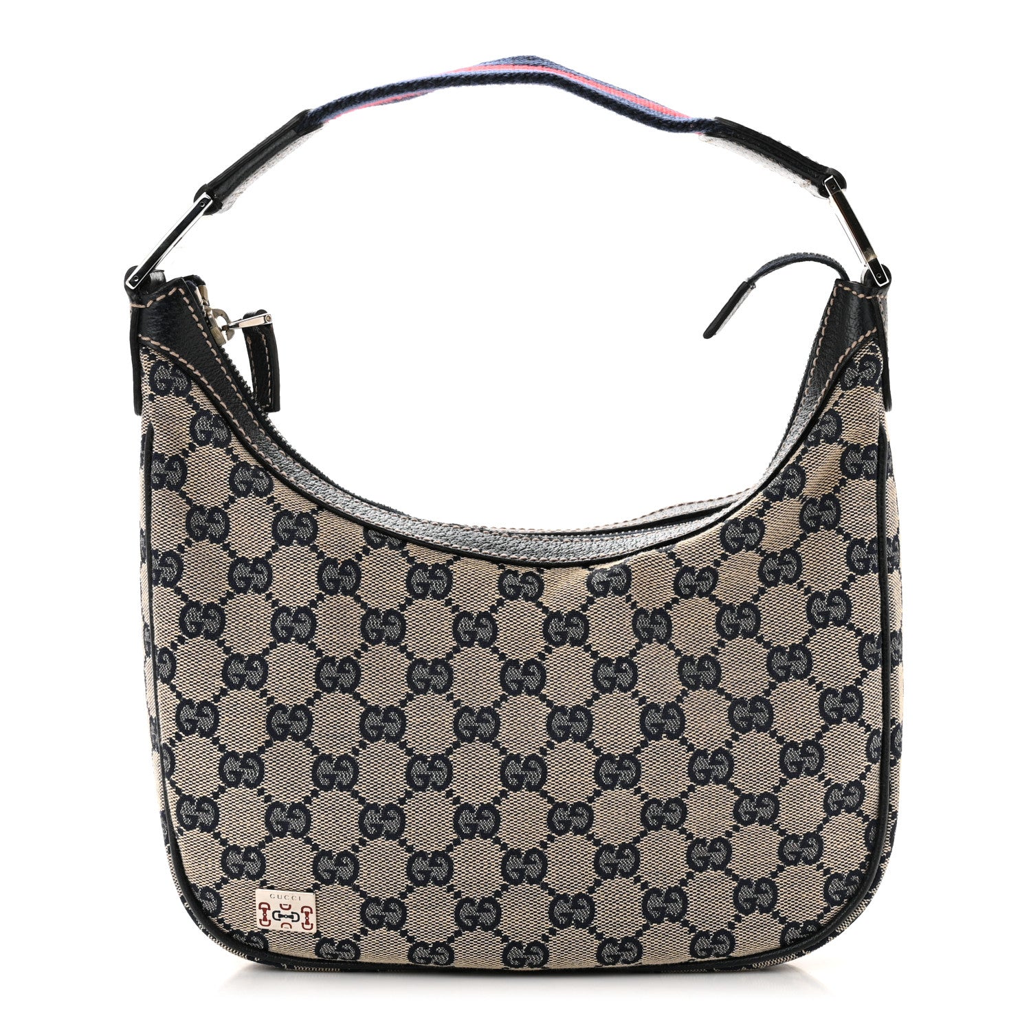 Gucci Monogram Web Small Pop Hobo Navy 1 of 10