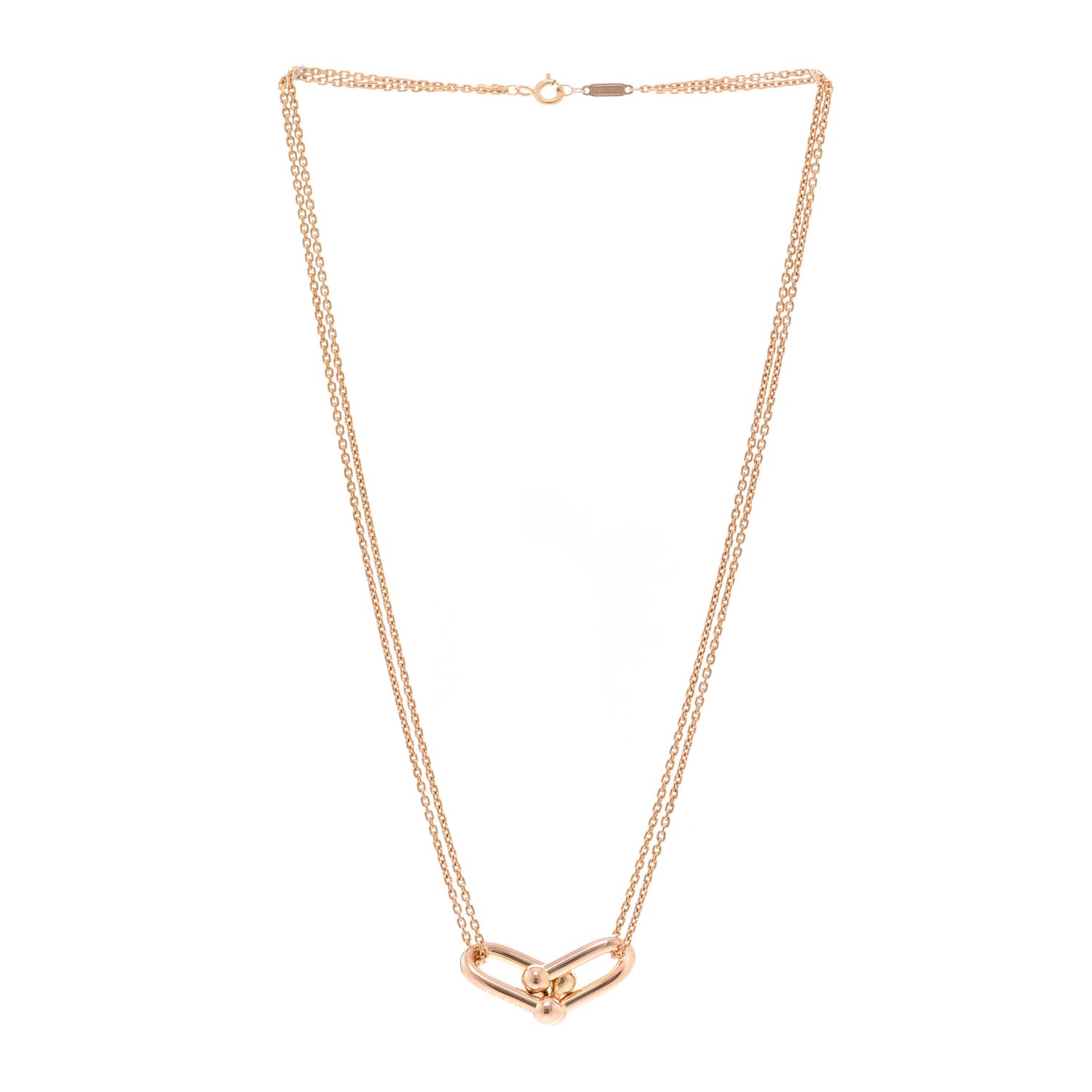 18K Rose Gold HardWear Double Link Pendant Necklace