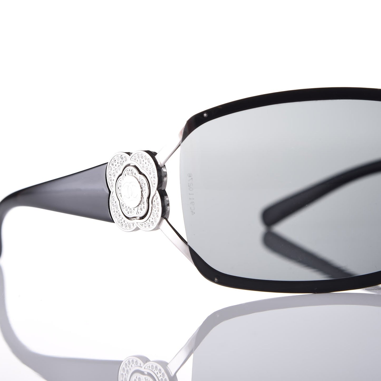Swarovski Crystal Camellia CC Sunglasses 4164-B Black