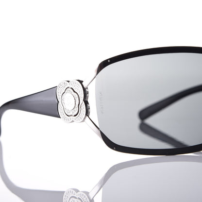 Chanel Swarovski Crystal Camellia CC Sunglasses 4164-B Black 7 of 8