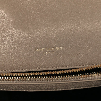Saint Laurent Sheepskin Matelasse Chevron Monogram Medium College Bag Dark Beige 6 of 11