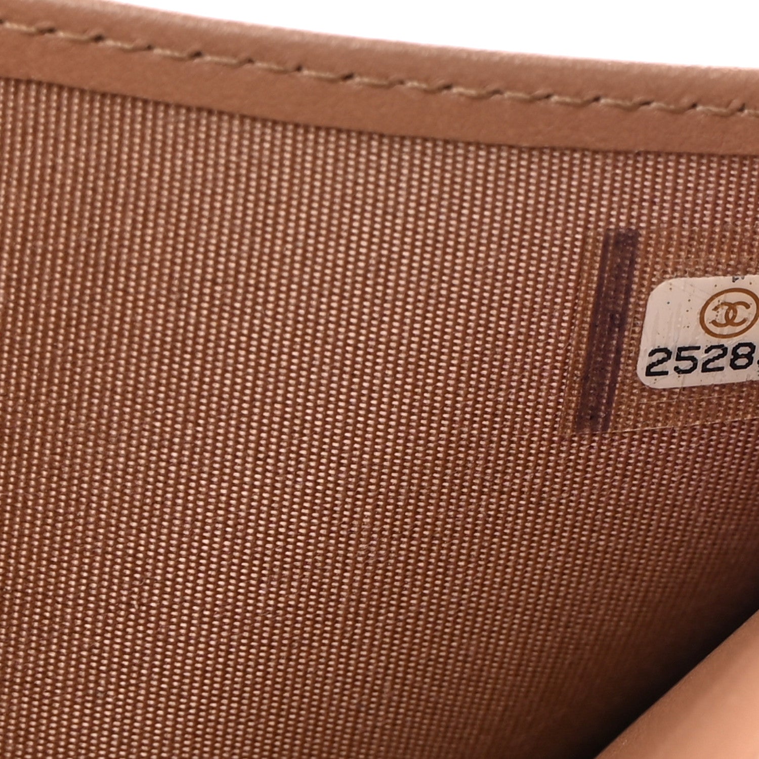 Chanel Caviar Chevron Quilted Boy Compact Wallet Light Brown 8 of 9