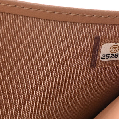 Chanel Caviar Chevron Quilted Boy Compact Wallet Light Brown 8 of 9