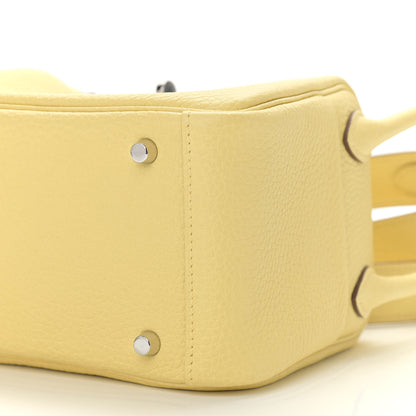 Hermes Taurillon Clemence Mini Lindy 20 Jaune Poussin 10 of 11
