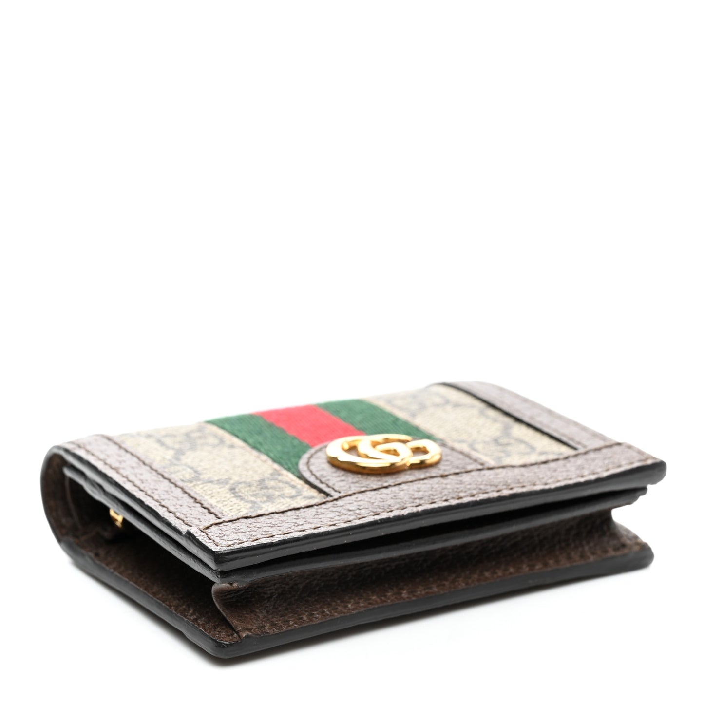 GG Supreme Monogram Web Ophidia Card Case Beige New Acero