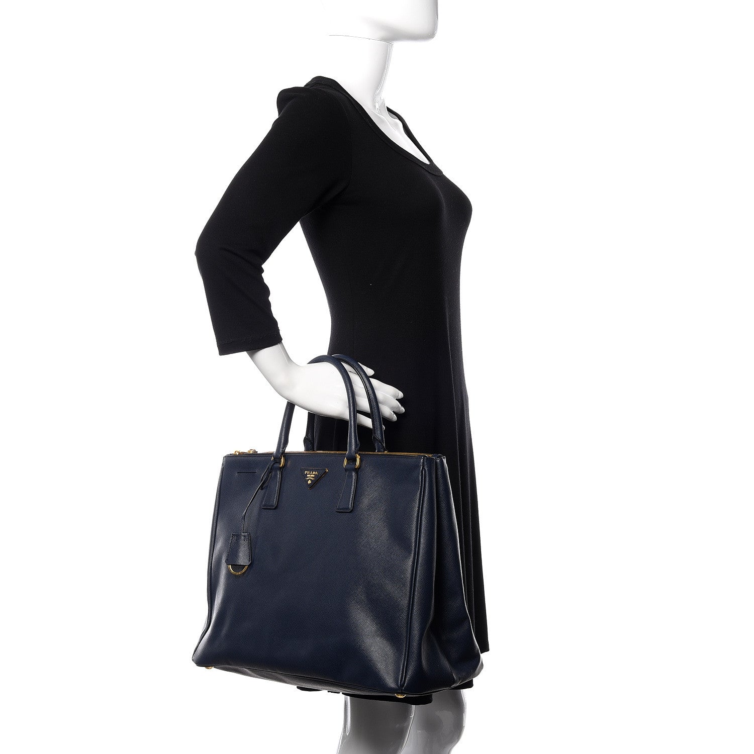 Prada Saffiano Large Galleria Double Zip Tote Baltico 2 of 12
