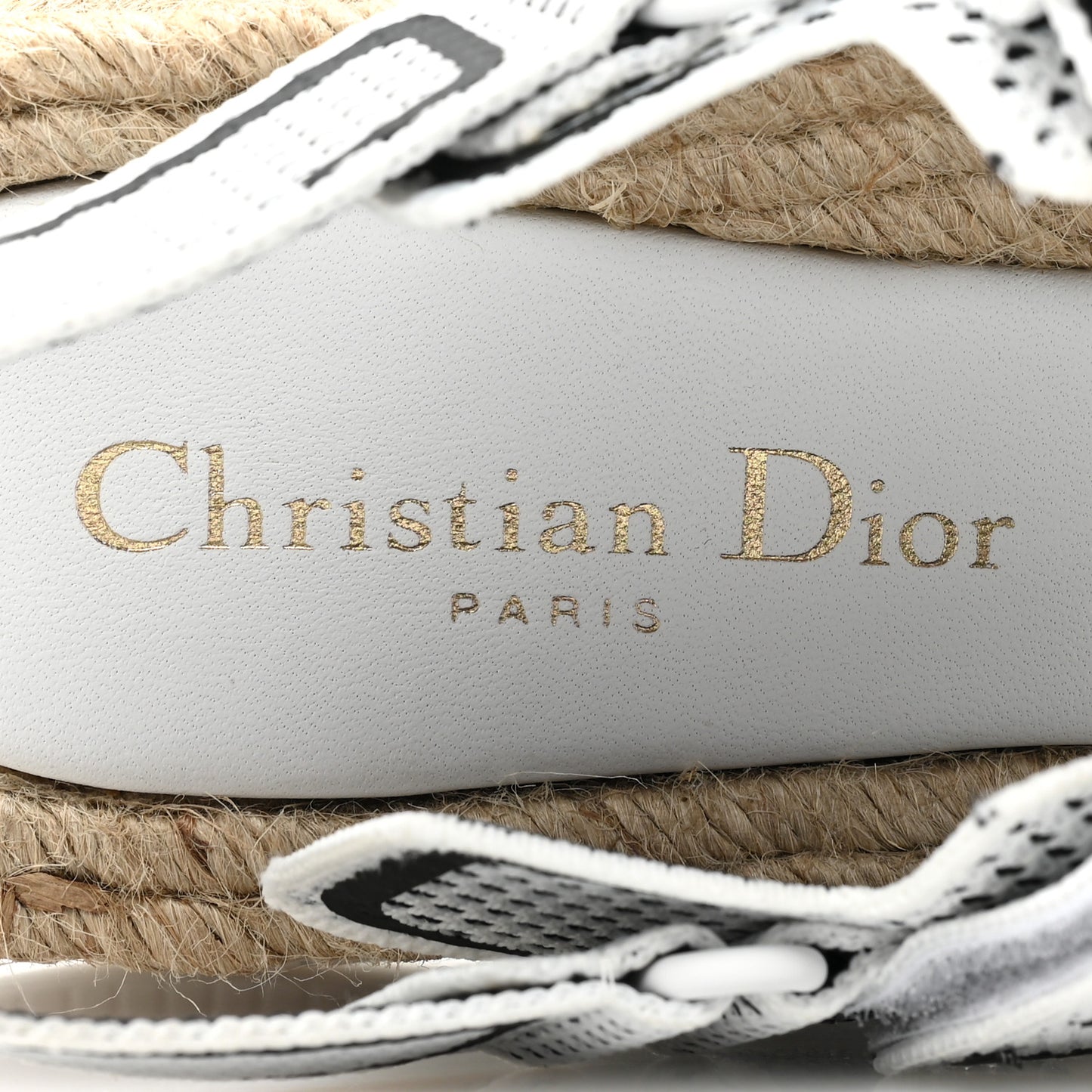 Technical Knit Jute Dioract 10mm Sandals 37.5 White Black