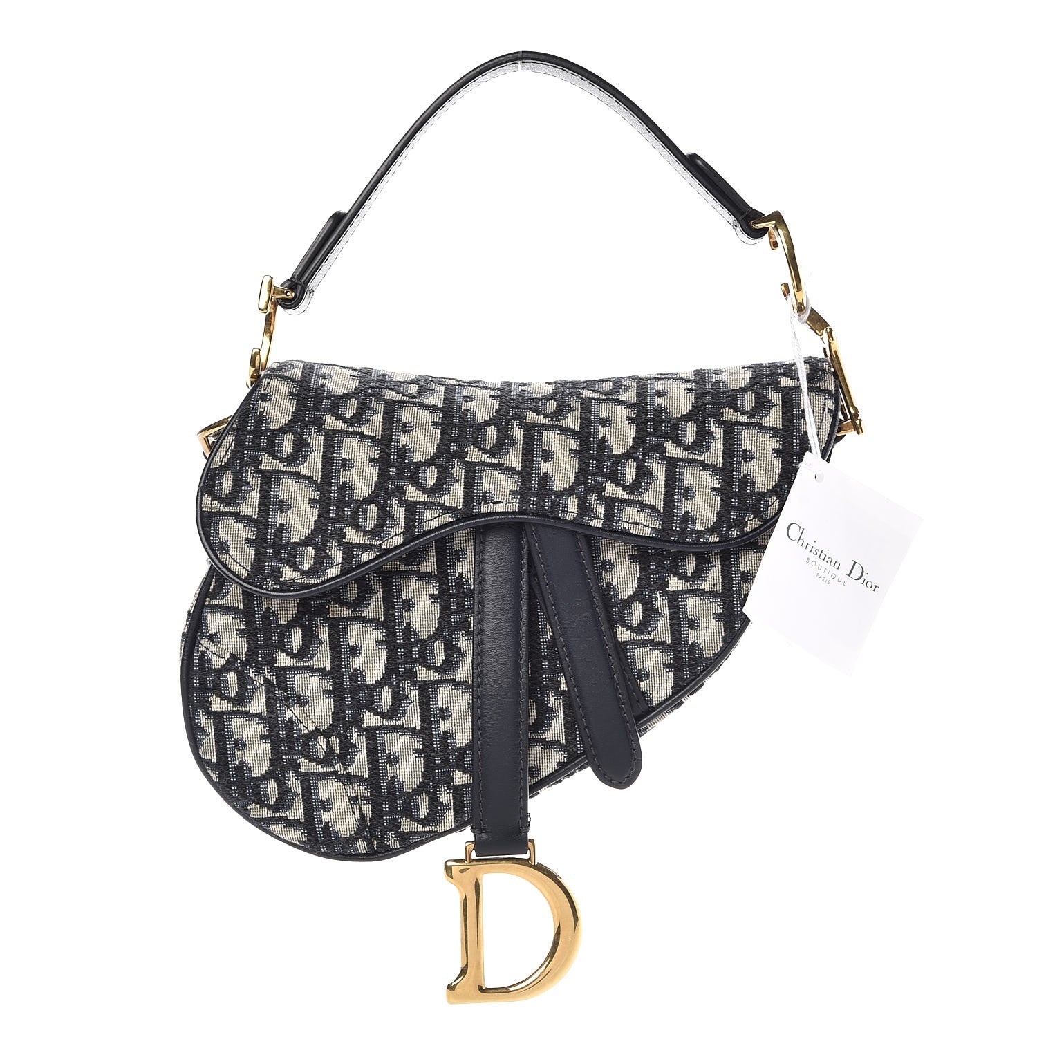 Christian Dior Oblique Mini Saddle Bag Blue 1 of 9