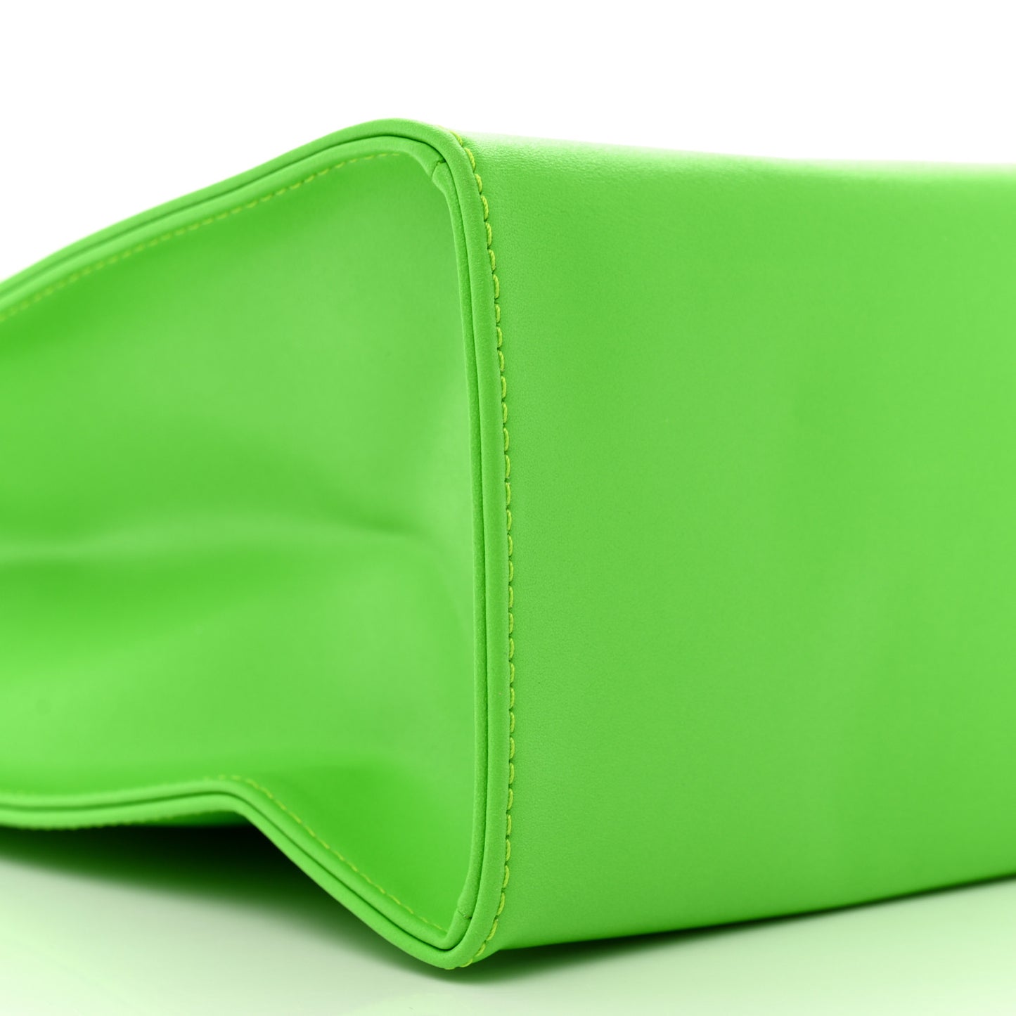 Vegan Leather Medium Shopping Bag Highlighter Green