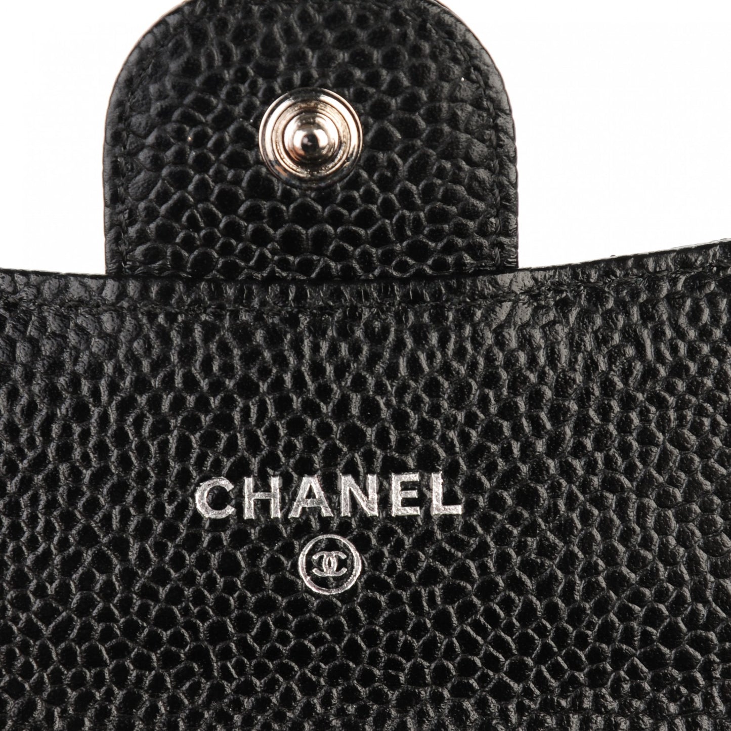 Caviar Quilted Flap Card Holder Black