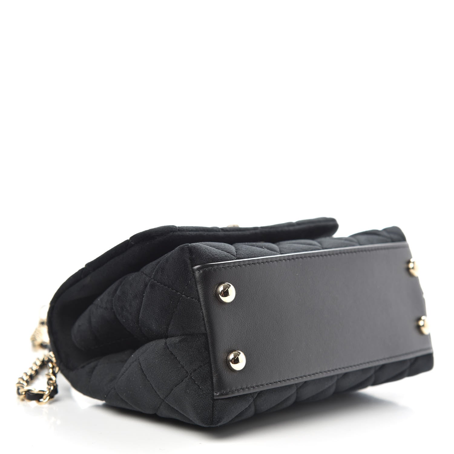 Chanel Velvet Crystal Quilted Extra Mini Coco Handle Flap Black 4 of 10