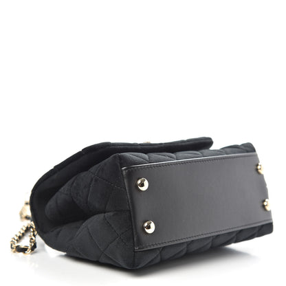 Chanel Velvet Crystal Quilted Extra Mini Coco Handle Flap Black 4 of 10