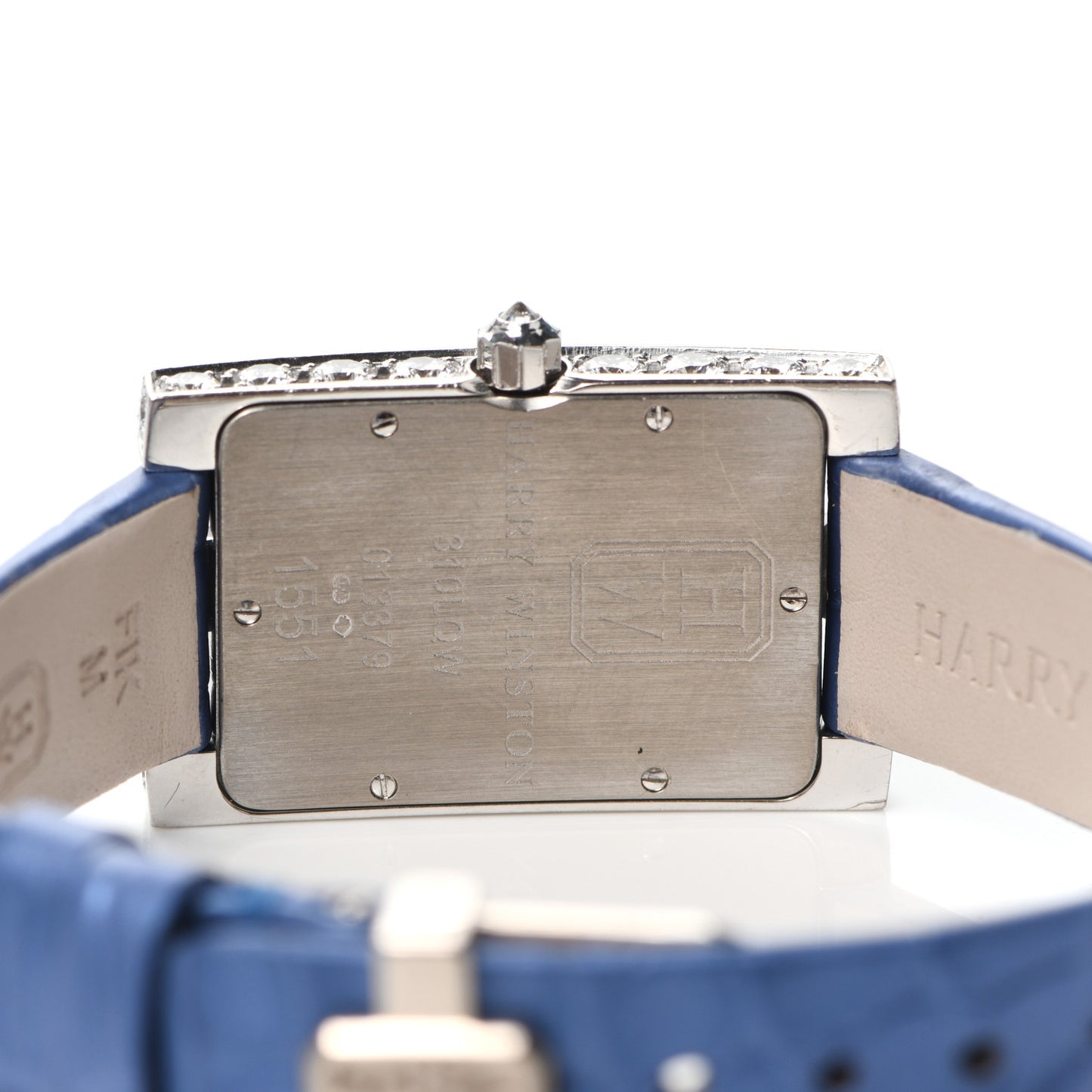 18K White Gold Alligator Diamond Pave Bezel Mother of Pearl 21mm Aurora Classic Quartz Watch