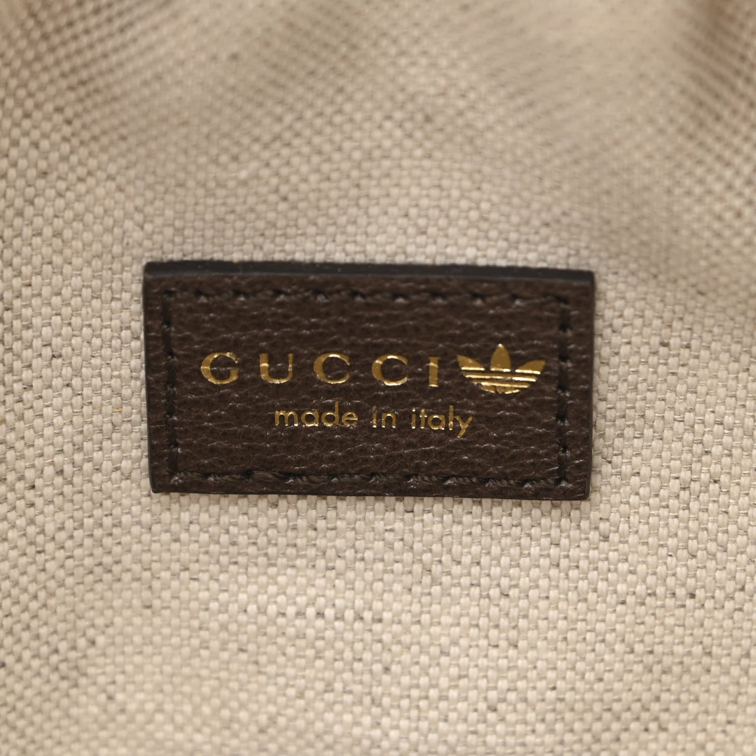 Gucci X ADIDAS Crystal Vintage Monogram Textured Dollar Calfskin Web Trefoil Small Ophidia Round Shoulder Bag Mid Natural Nut Off White New Acero 6 of 11