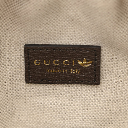 Gucci X ADIDAS Crystal Vintage Monogram Textured Dollar Calfskin Web Trefoil Small Ophidia Round Shoulder Bag Mid Natural Nut Off White New Acero 6 of 11