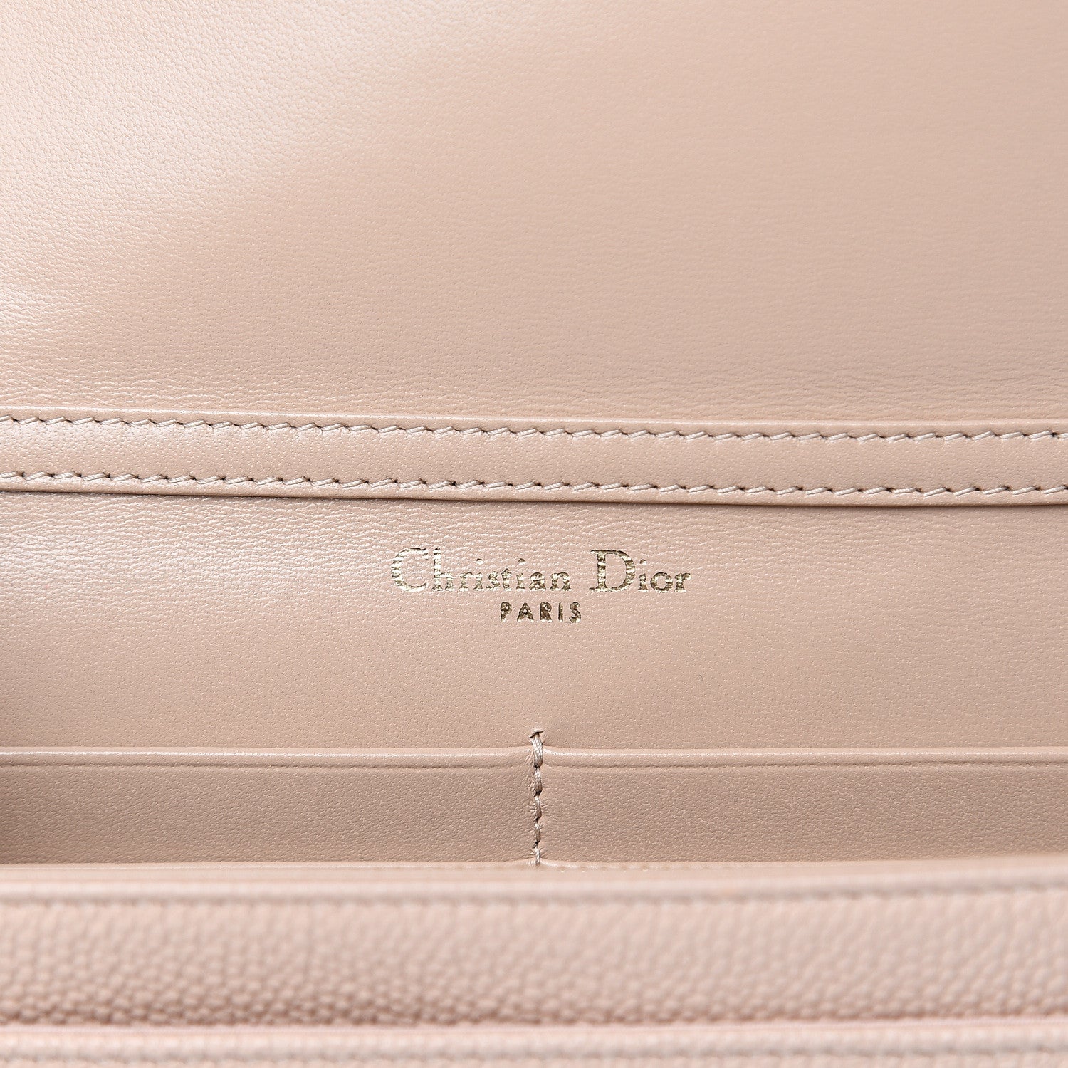 Christian Dior Grained Calfskin Diorama Wallet on Chain Pouch Nude 6 of 10