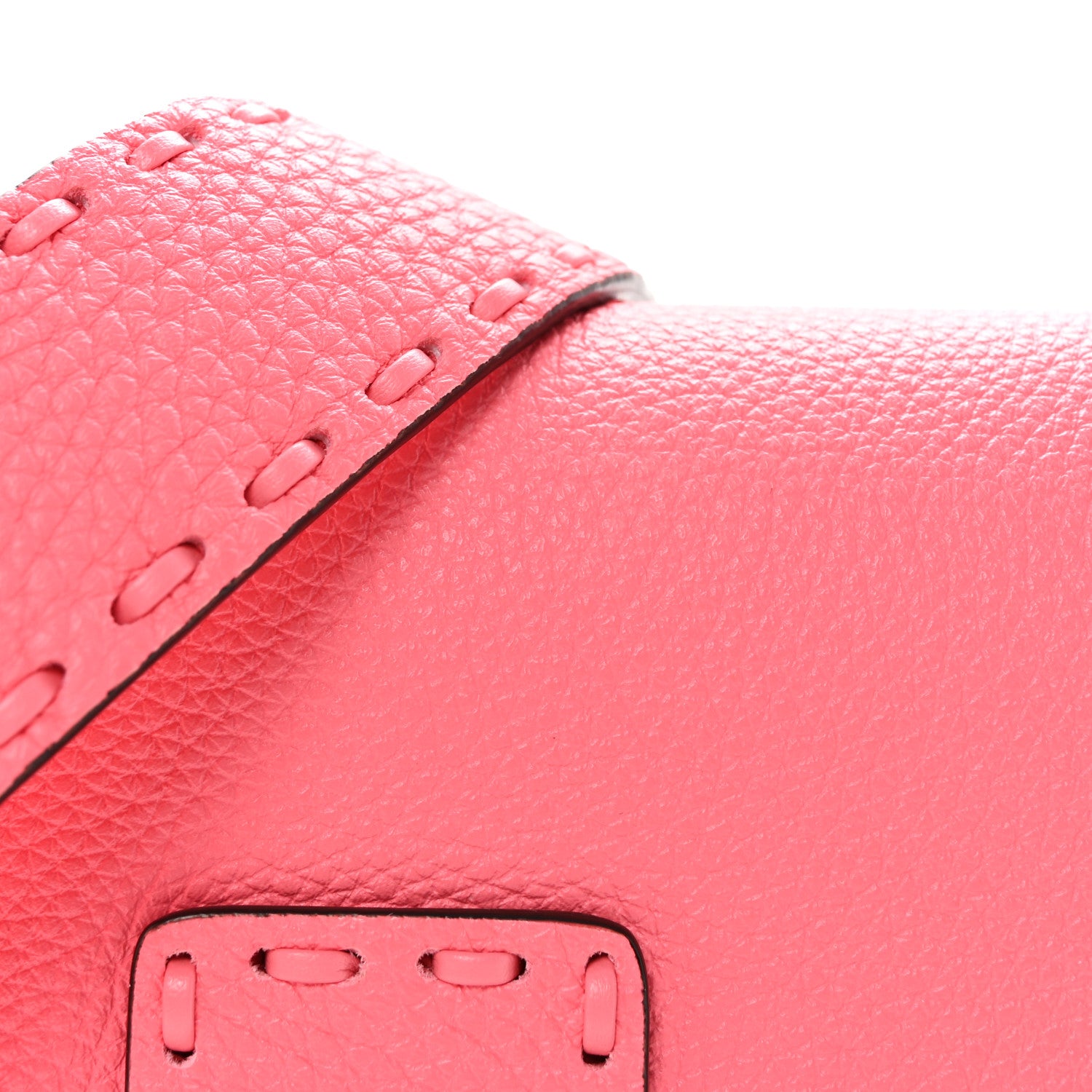 Fendi Cuoio Roma Sellerissima Nappa Sintetica Tape Stitch Baguette Pink Dalia 7 of 10
