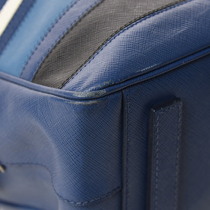 Prada Saffiano Righe Briefacase Bleuette 12 of 15