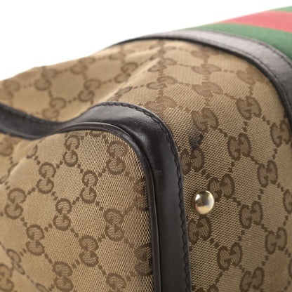 Gucci Monogram Vintage Web Medium Boston Dark Brown 11 of 22