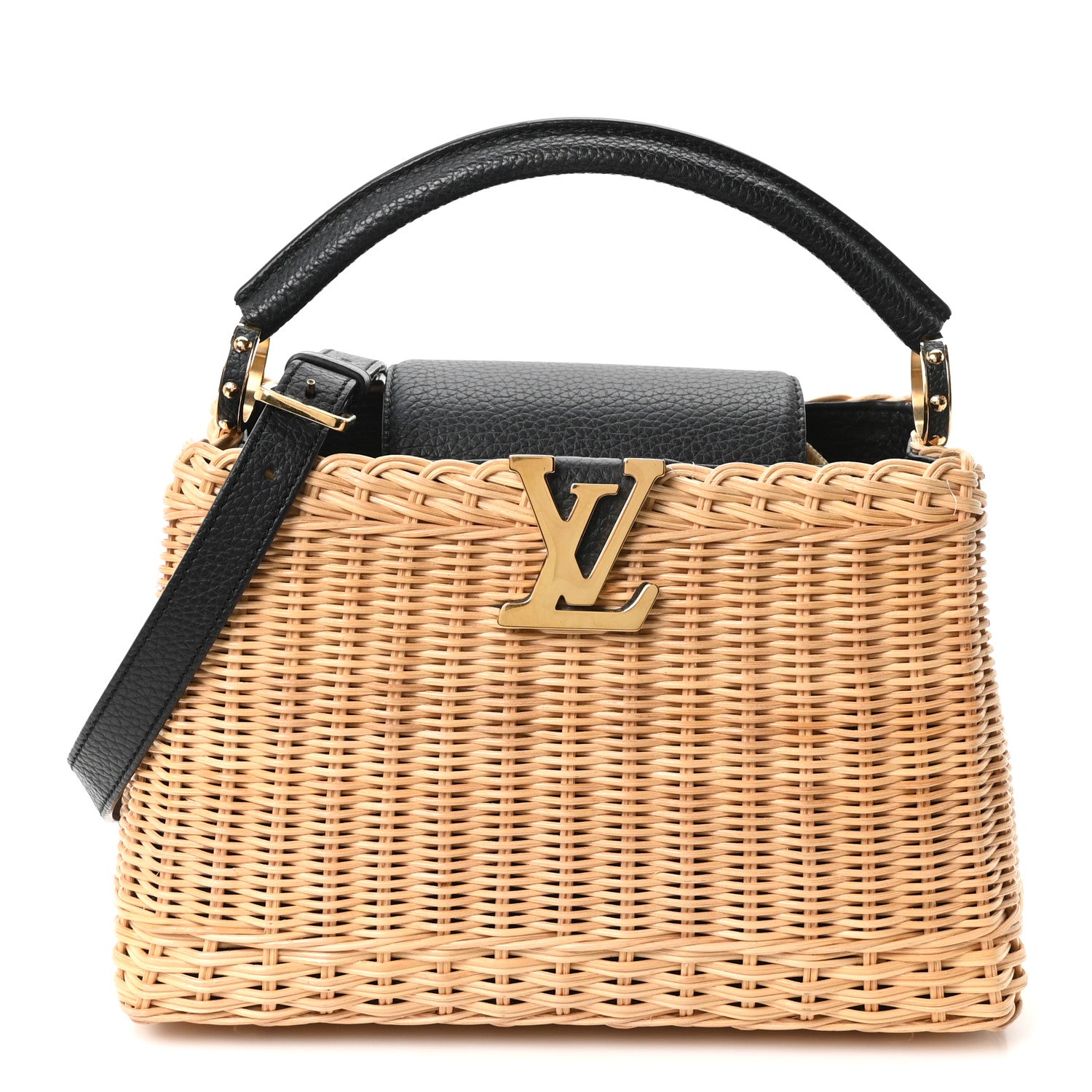 Louis Vuitton Rattan Calfskin Capucines BB Black 1 of 9