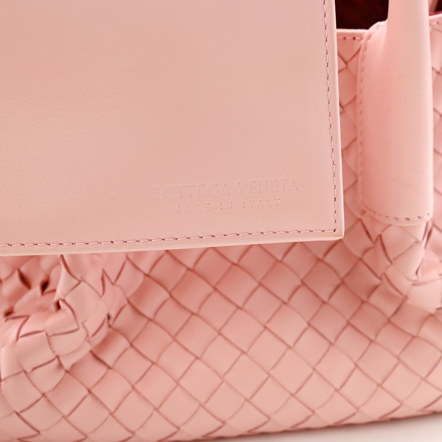 Bottega Veneta Calfskin Intrecciato Small Pinacoteca Tote Rose Barolo 7 of 10