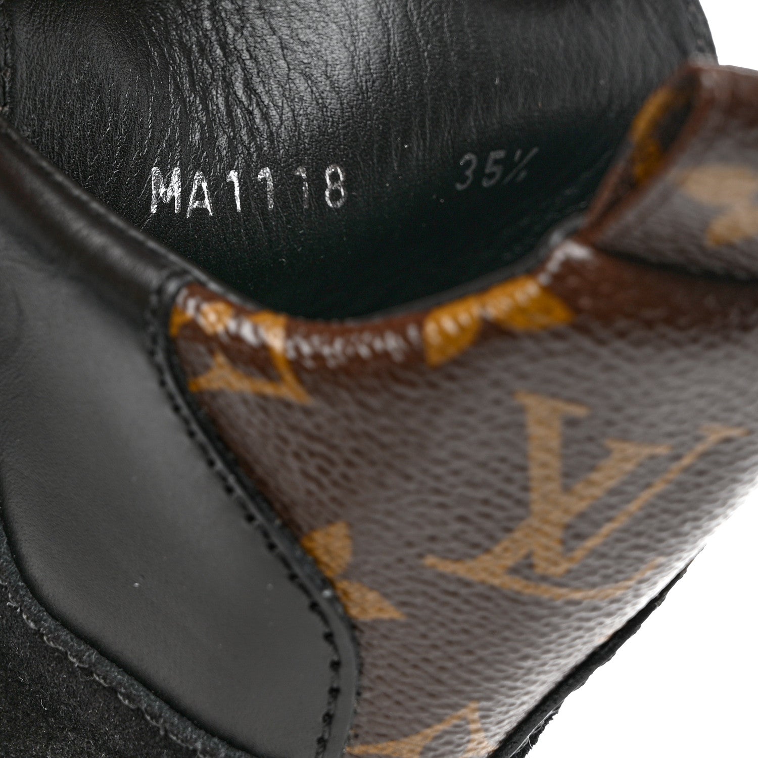 Louis Vuitton Suede Calfskin Monogram Laureate Platform Desert Boots 35.5 Black 6 of 8