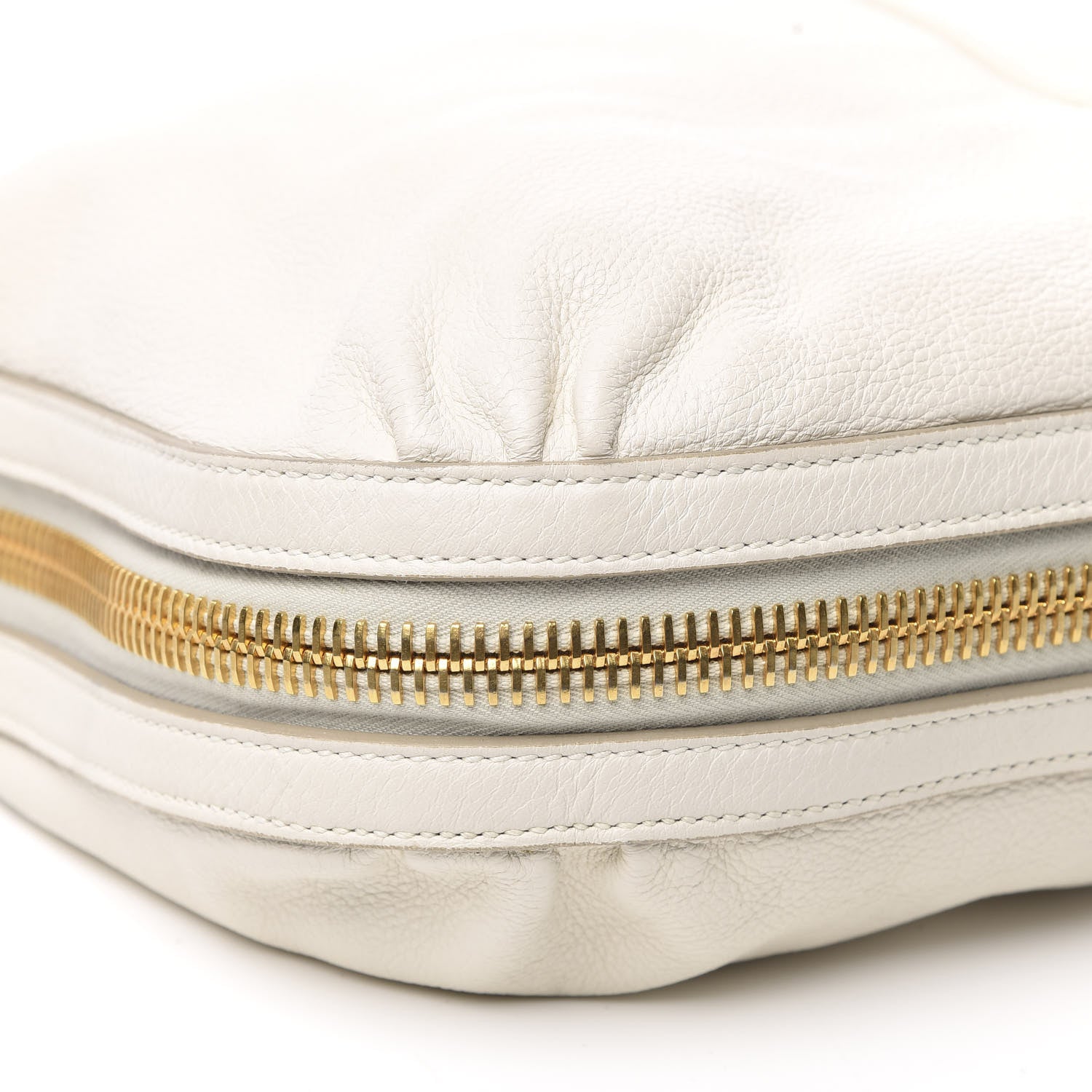 Saint Laurent Calfskin Zip Hobo White 8 of 11