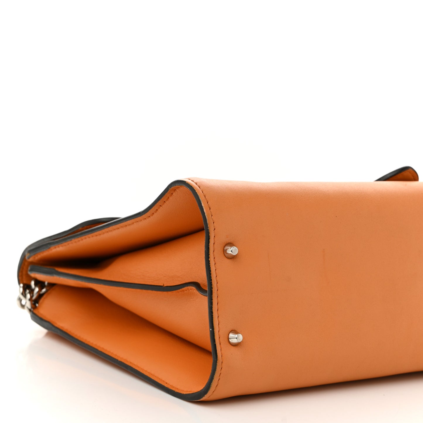 Moon Calfskin Medium Interlocking Shoulder Bag  Curcuma