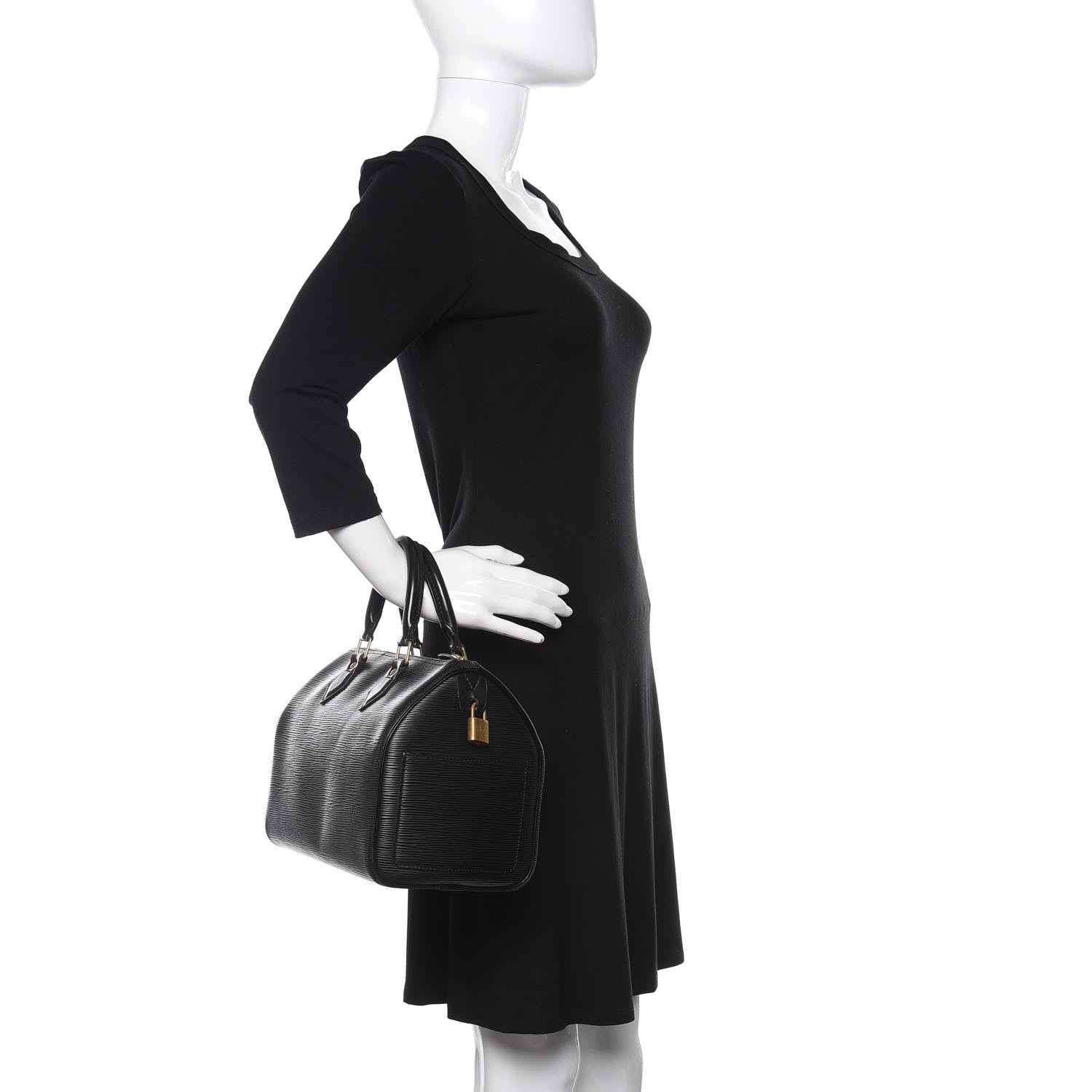 Louis Vuitton Epi Speedy 25 Black 2 of 10