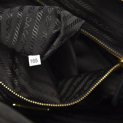 Prada Tessuto Nylon Chevron Quilted Dome Satchel Ebano 7 of 10