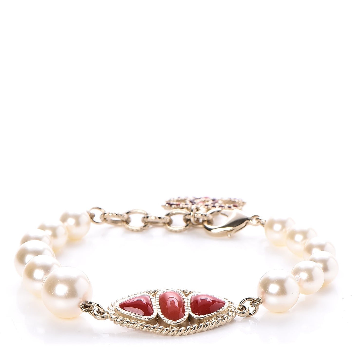 Pearl Gripoix CC Bracelet Gold
