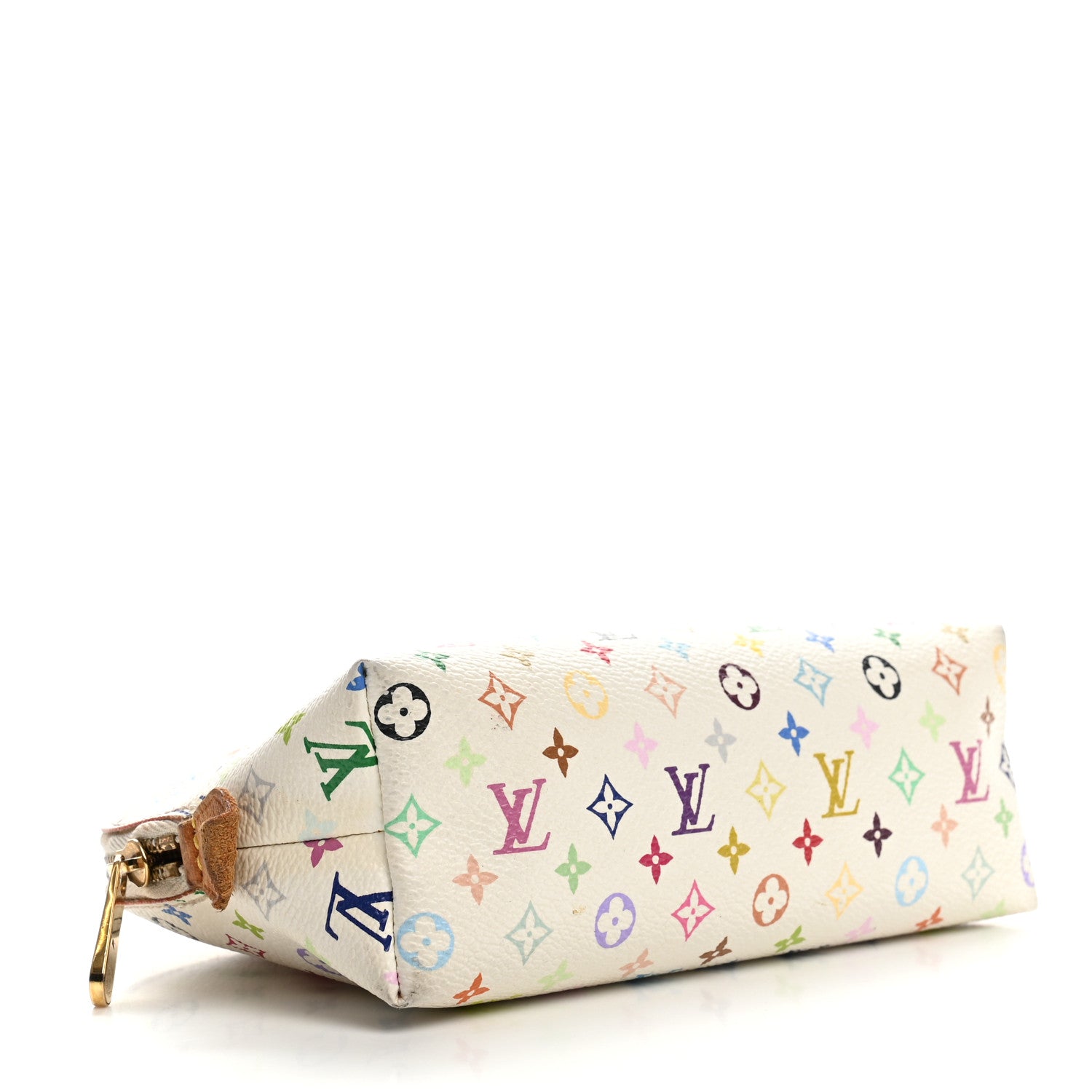 Louis Vuitton Monogram Multicolor Cosmetic Pouch White Litchi 4 of 10