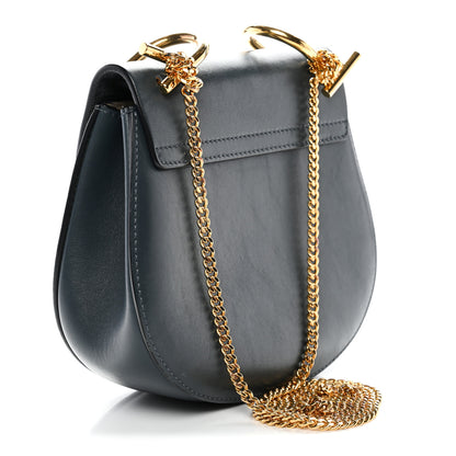 Chloe Suede Smooth Calfskin Mini Drew Shoulder Bag Cloudy Blue 3 of 10