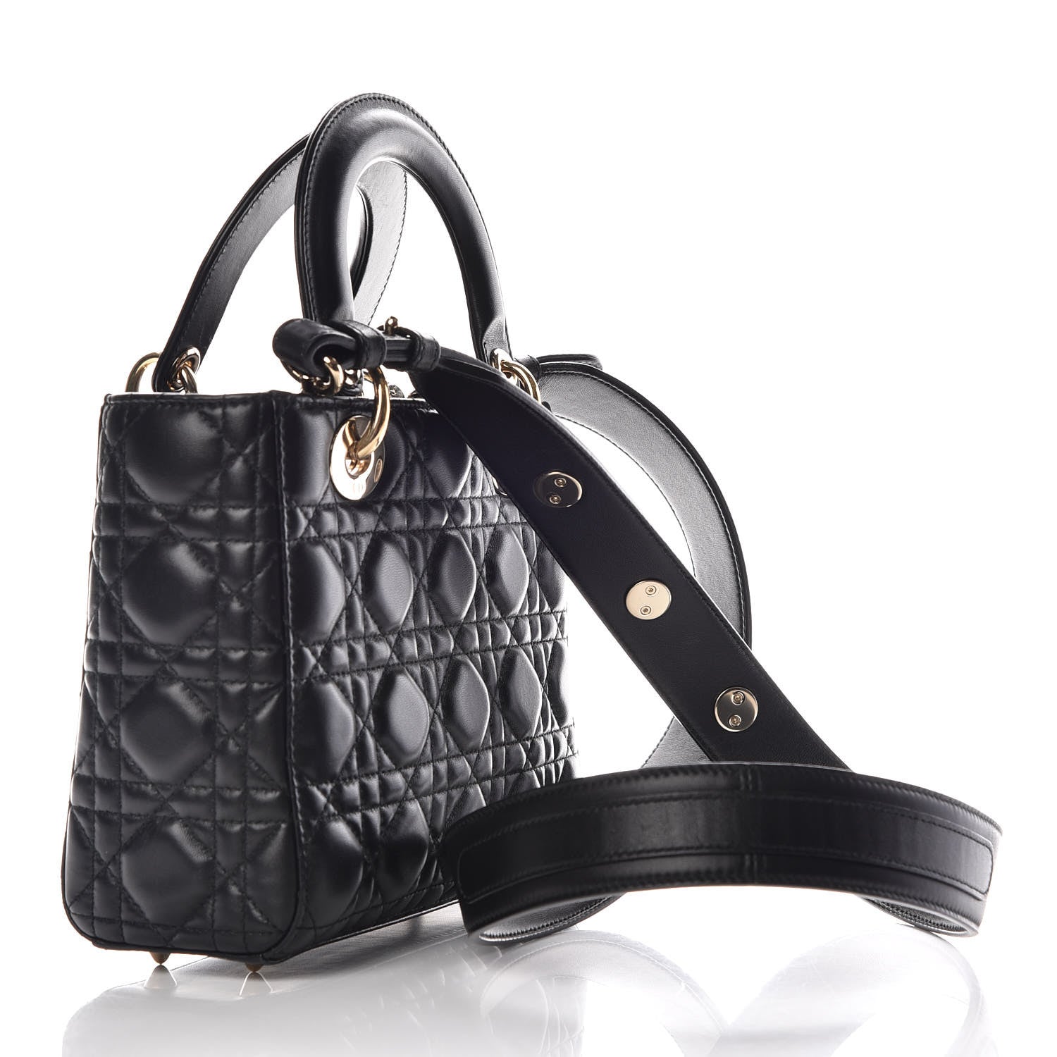 Christian Dior Lambskin Cannage Small Lucky Badges My Lady Dior Black 3 of 12