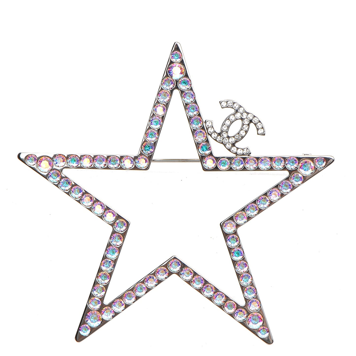 Ruthenium Crystal Star CC Brooch