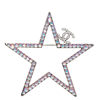 Chanel Ruthenium Crystal Star CC Brooch 1 of 5