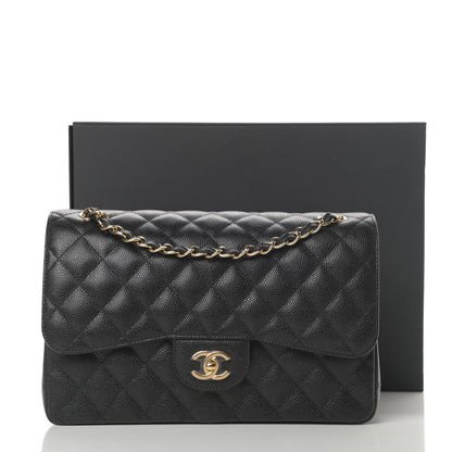 Chanel Caviar Quilted Jumbo Double Flap Black 12 of 12