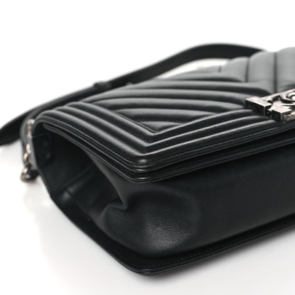 Chanel Lambskin Chevron Quilted Medium Boy Flap Black 9 of 10