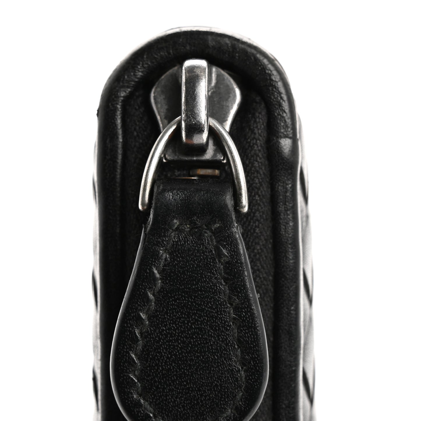 Nappa Intrecciato Zip Around Wallet Black